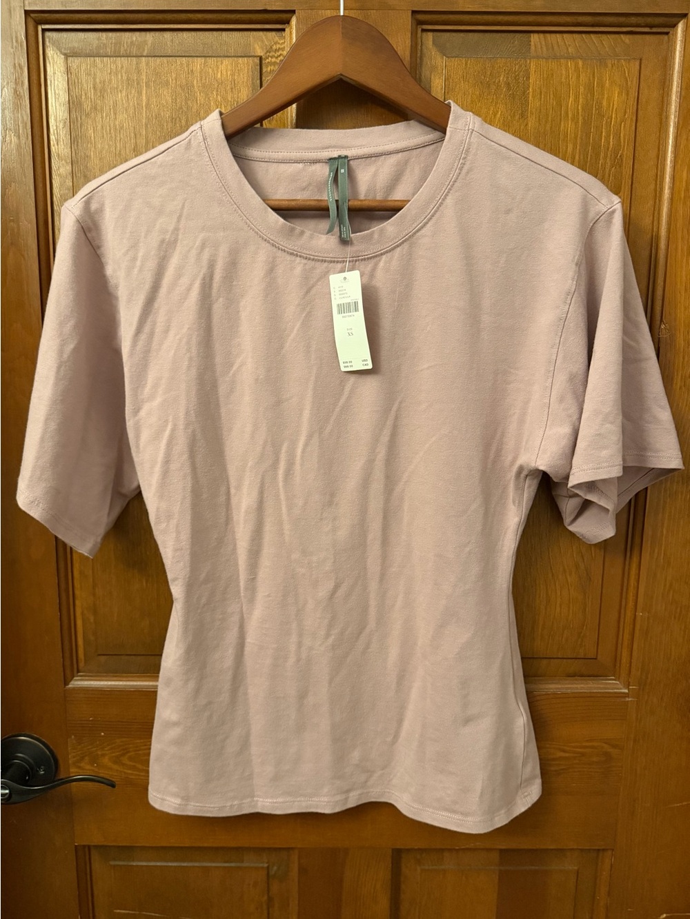 Anthropologie NWT Dusty Mauve Short-Sleeve Crewneck Corset Tee